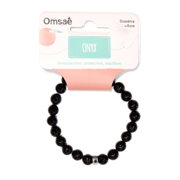 Bracelet Onyx Perles rondes 8 mm