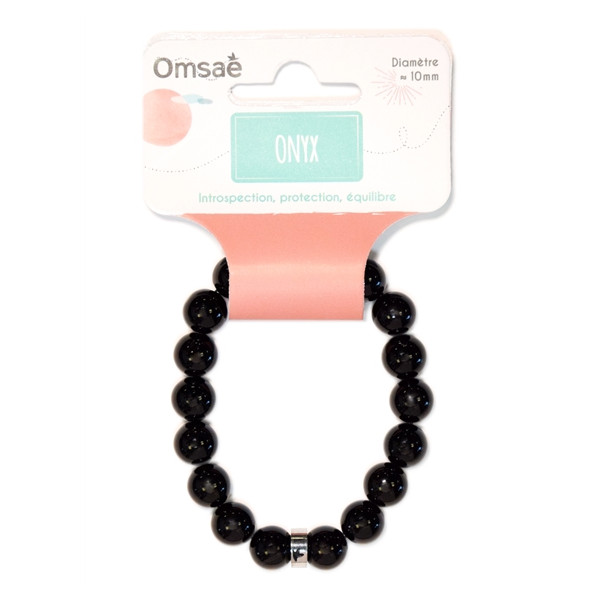 Bracelet Onyx Perles rondes 10 mm