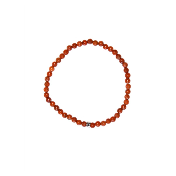 Bracelet Jaspe Rouge Perles rondes 4 mm