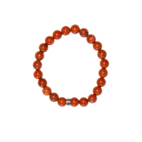 Bracelet Jaspe Rouge Perles rondes 8 mm