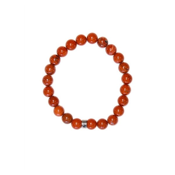 Bracelet Jaspe Rouge Perles rondes 8 mm