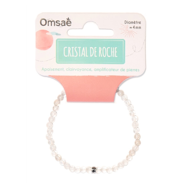 Bracelet Cristal de Roche Perles rondes 4 mm