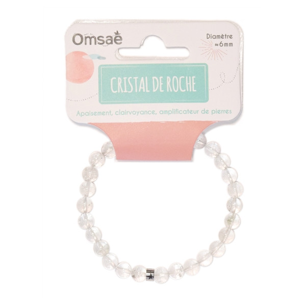 Bracelet Cristal de Roche Perles rondes 6 mm