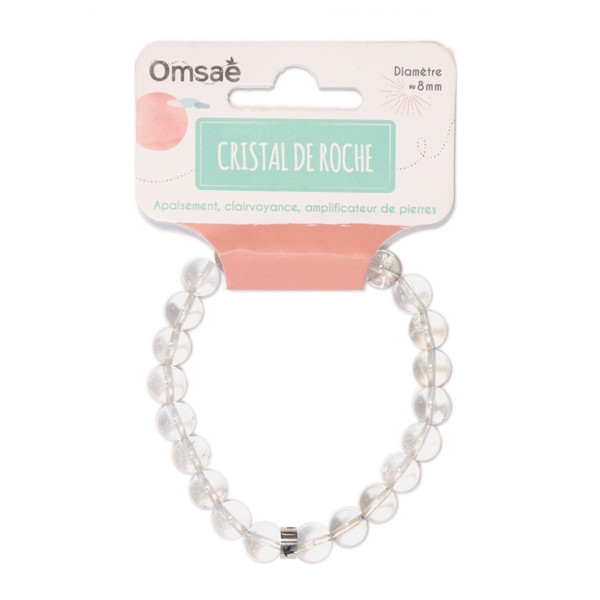 Bracelet Cristal de Roche Perles rondes 8 mm