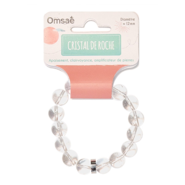 Bracelet Cristal de Roche Perles rondes 12 mm