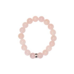Bracelet Quartz Rose Perles rondes 10 mm