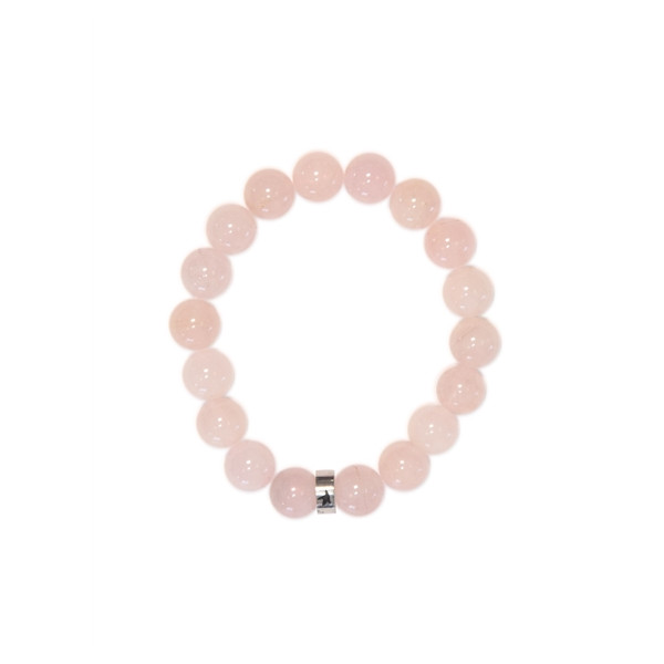 Bracelet Quartz Rose Perles rondes 10 mm