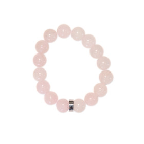 Bracelet Quartz Rose Perles rondes 12 mm
