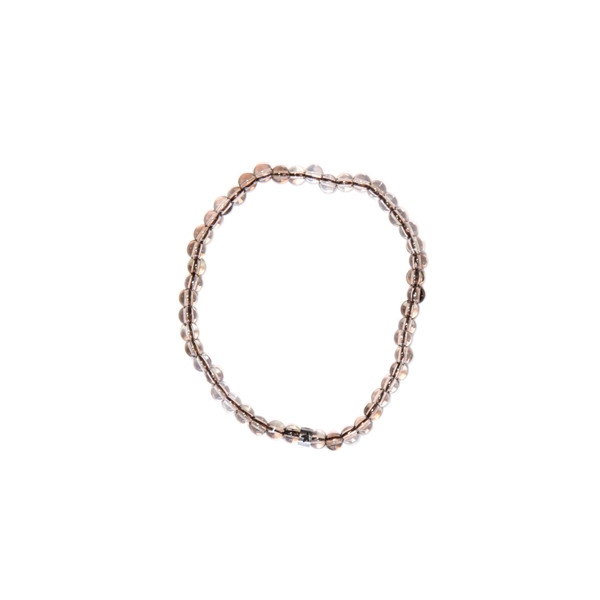 Bracelet Quartz Fumé Perles rondes 4 mm