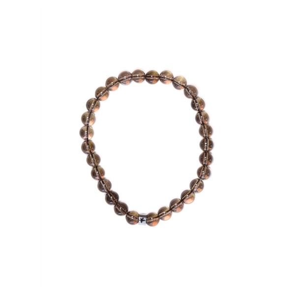Bracelet Quartz Fumé Perles rondes 6 mm