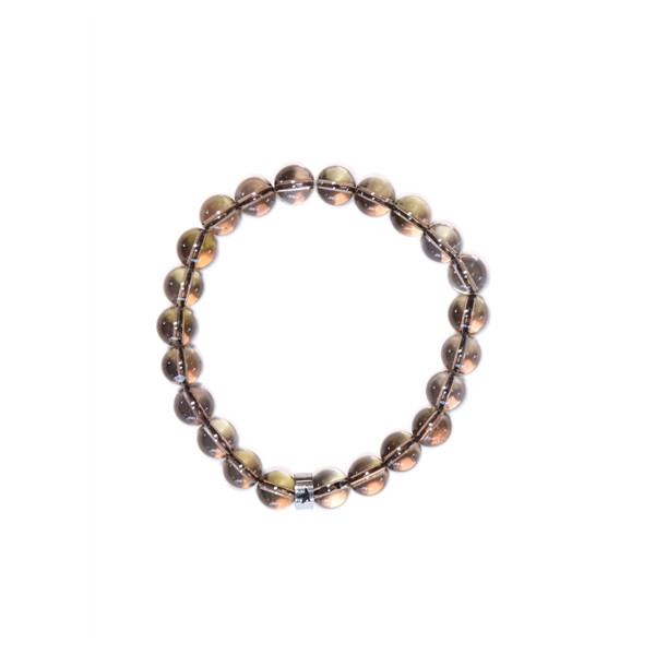 Bracelet Quartz Fumé Perles rondes 8 mm
