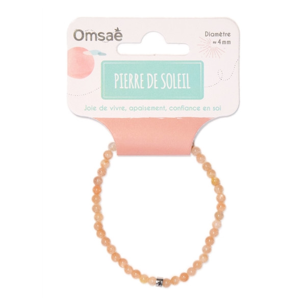 Bracelet Pierre de Soleil Perles rondes 4 mm