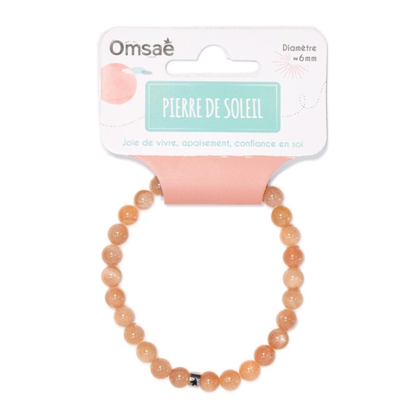 Bracelet Pierre de Soleil Perles rondes 6 mm