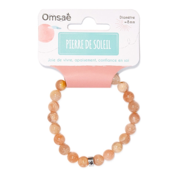 Bracelet Pierre de Soleil Perles rondes 8 mm