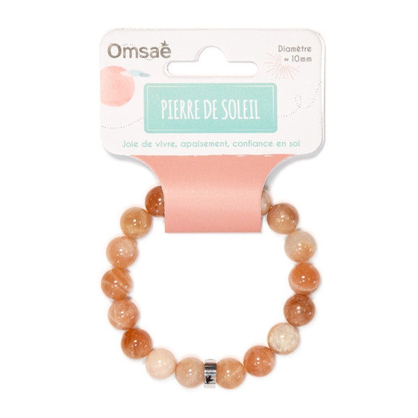 Bracelet Pierre de Soleil Perles rondes 10 mm