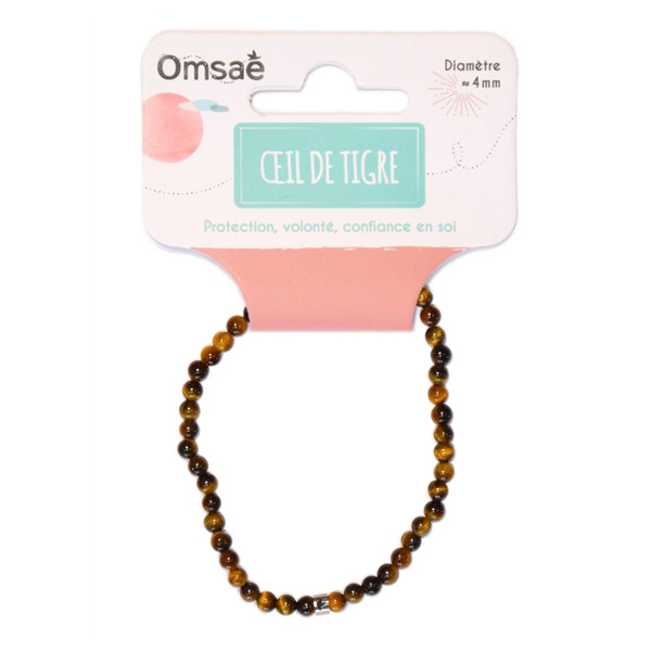 Bracelet Oeil de Tigre Perles rondes 4 mm