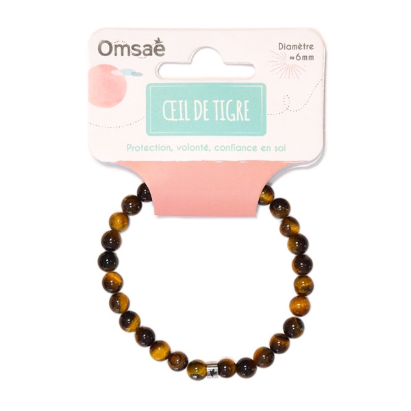 Bracelet Oeil de Tigre Perles rondes 6 mm