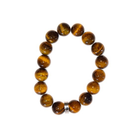 Bracelet Oeil de Tigre Perles rondes 12 mm
