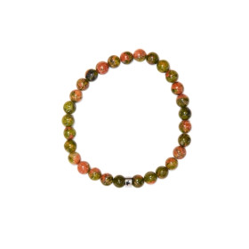 Bracelet Unakite Perles Rondes 6 mm
