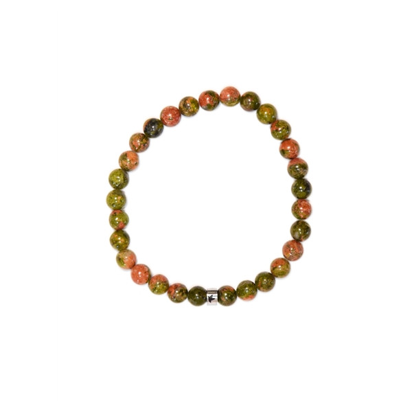 Bracelet Unakite Perles Rondes 6 mm