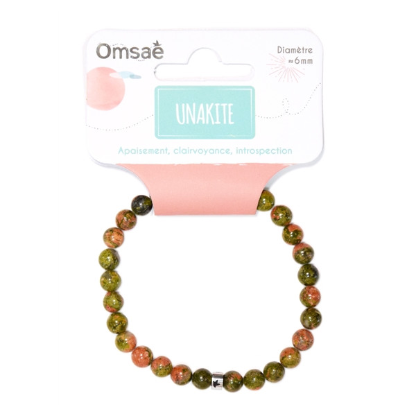 Bracelet Unakite Perles Rondes 6 mm