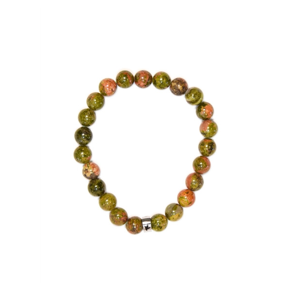 Bracelet Unakite Perles rondes 8 mm