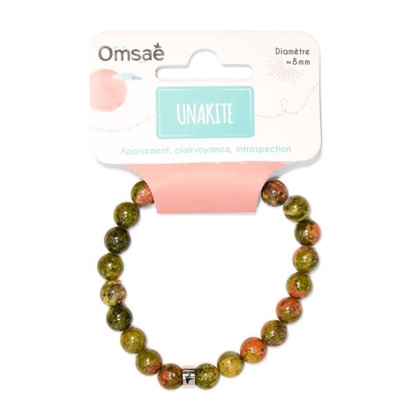 Bracelet Unakite Perles rondes 8 mm