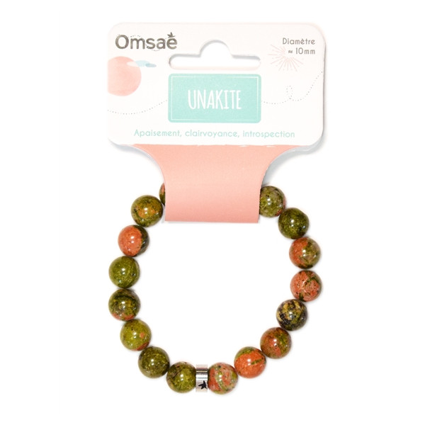 Bracelet Unakite Perles rondes 10 mm