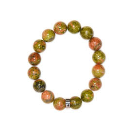 Bracelet Unakite Perles rondes 12 mm