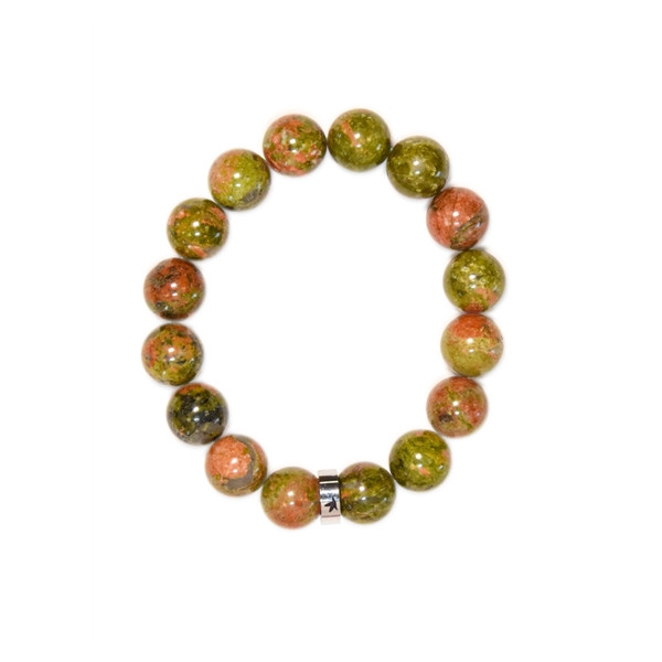 Bracelet Unakite Perles rondes 12 mm