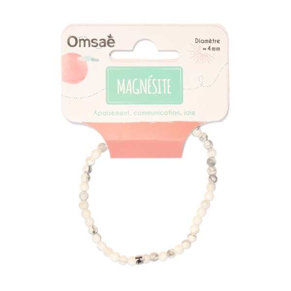 Bracelet Magnésite Perles rondes 4 mm