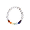 Bracelet 7 Chakras Cristal de Roche Perles rondes 8 mm