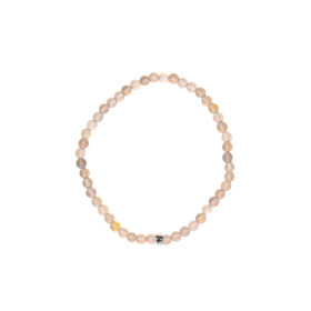 Bracelet Calcédoine Grise Perles Rondes 4 mm