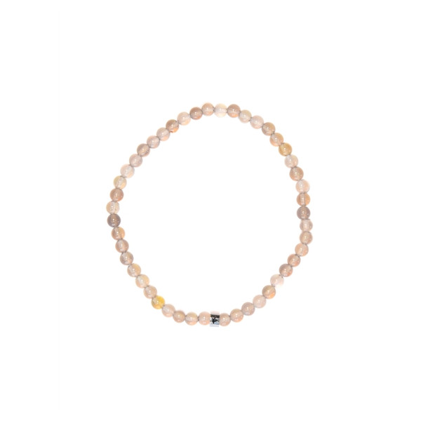 Bracelet Calcédoine Grise Perles Rondes 4 mm