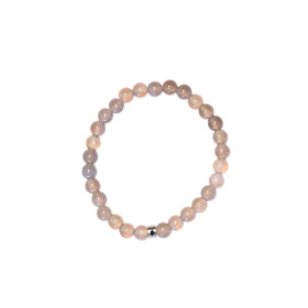 Bracelet Calcédoine Grise Perles Rondes 6 mm