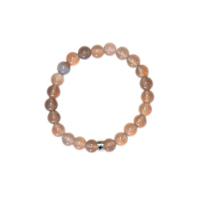 Bracelet Calcédoine Grise Perles Rondes 8 mm