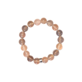 Bracelet Calcédoine Grise Perles Rondes 10 mm