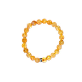 Bracelet Citrine Perles rondes 8 mm
