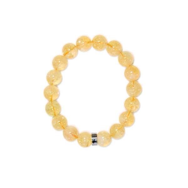 Bracelet Citrine Perles rondes 10 mm
