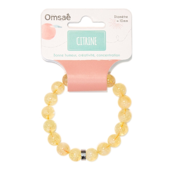 Bracelet Citrine Perles rondes 10 mm