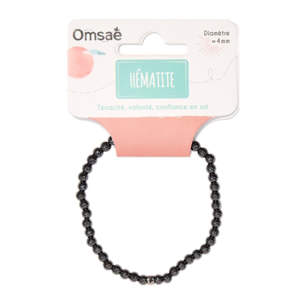 Bracelet Hématite Perles Rondes 4 mm