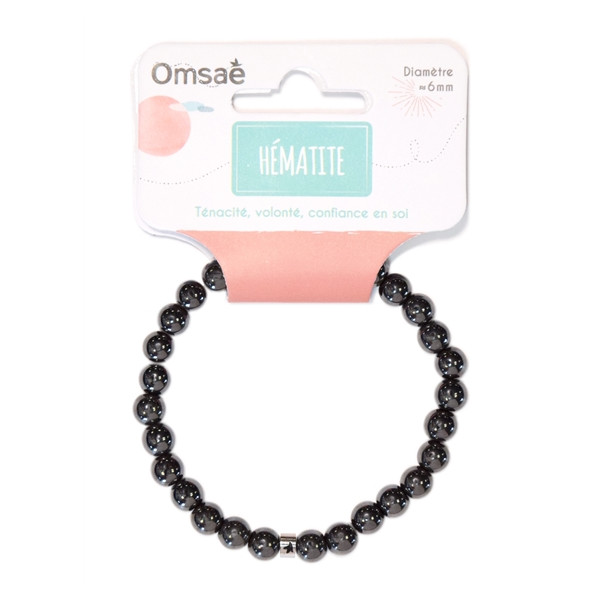 Bracelet Hématite Perles Rondes 6 mm