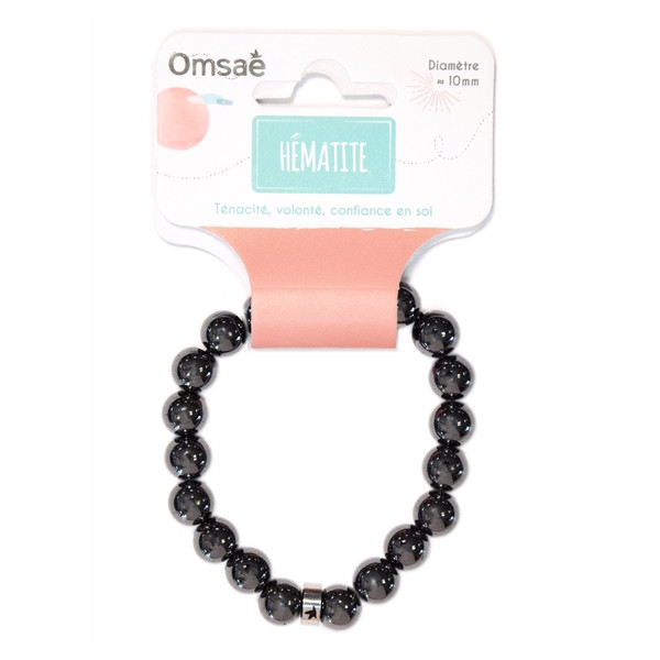Bracelet Hématite Perles rondes 10 mm
