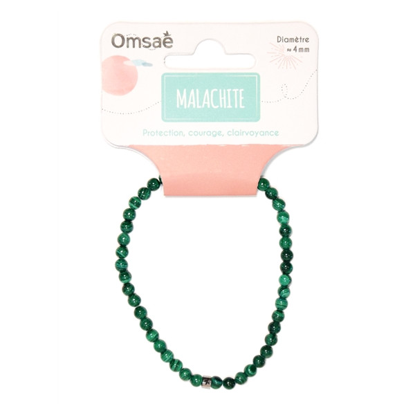 Bracelet Malachite Perles Rondes 4 mm