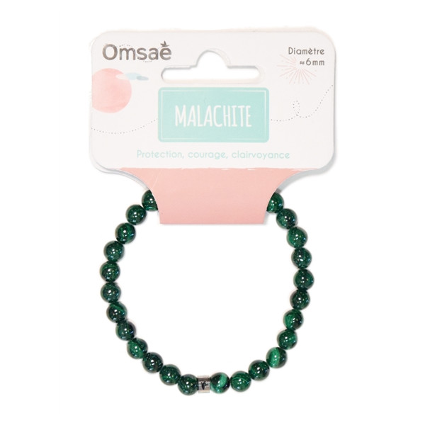 Bracelet Malachite Perles Rondes 6 mm