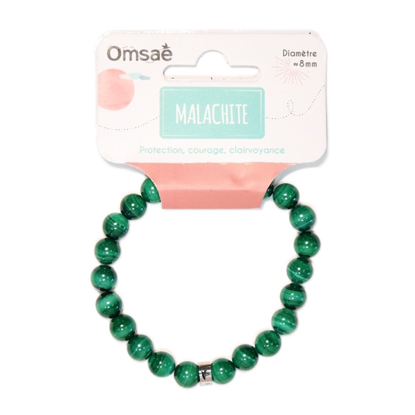 Bracelet Malachite Perles Rondes 8 mm