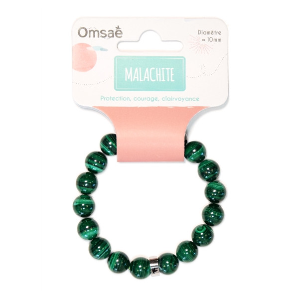 Bracelet Malachite Perles Rondes 10 mm
