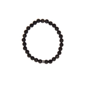 Bracelet Obsidienne Noire Perles rondes 6 mm