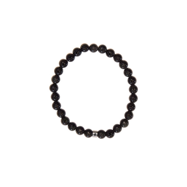 Bracelet Obsidienne Noire Perles rondes 6 mm