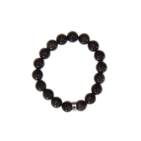 Bracelet Obsidienne Noire Perles rondes 10 mm